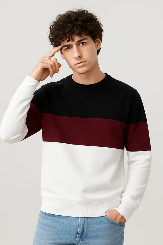 Black, Maroon And White Sweatshirt