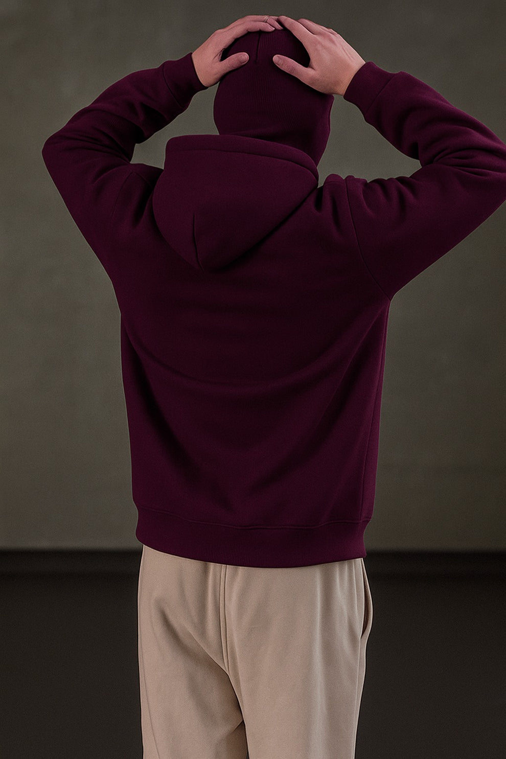 Maroon Balaclava Ninja Zipper Hoodie Jacket