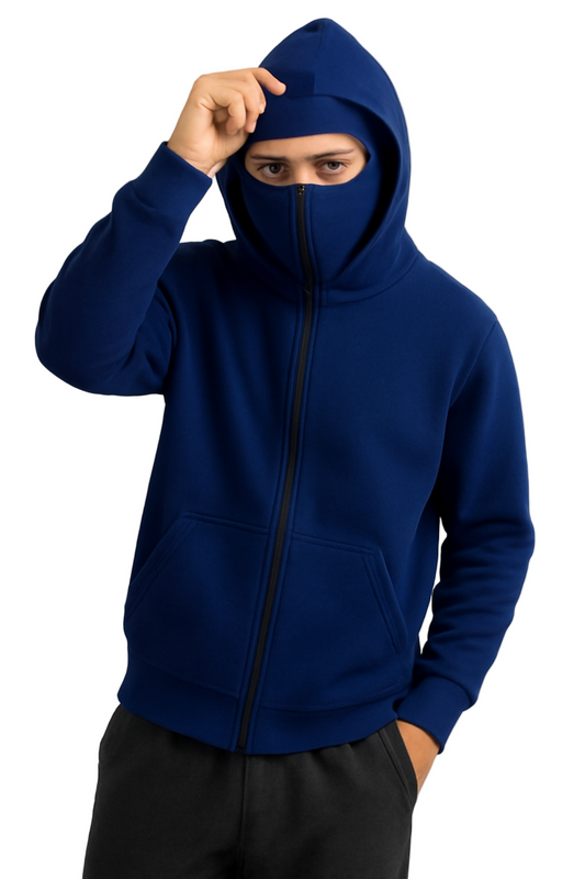 Navy Blue Ninja Zipper Hoodie