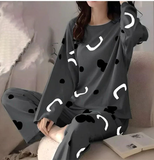 Charcoal Pattern Night Suit