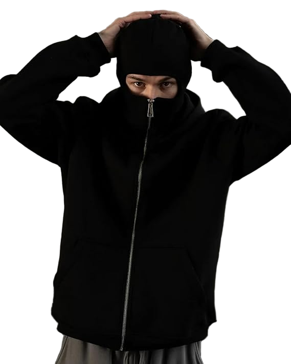 Black Ninja Zipper Hoodie