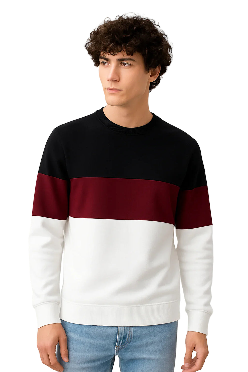 Black, Maroon And White Sweatshirt