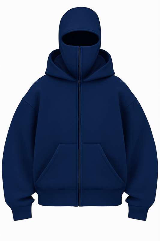 Navy Blue Ninja Zipper Hoodie