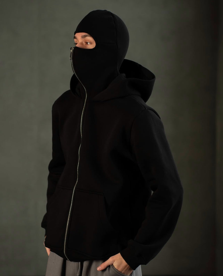 Black Ninja Zipper Hoodie